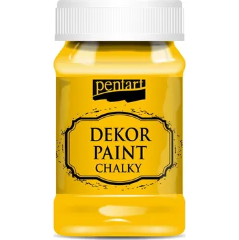 Speciální výtvarná barva Dekor paint chalky křídová barva, slunečná žlutá - 230 ml