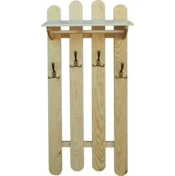 Věšák Dřevěná stěna - věšák s policí DT 345 50x125x33 cm borovice masiv