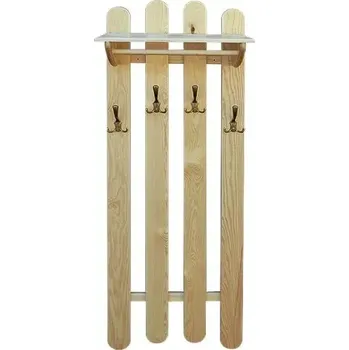 Věšák Dřevěná stěna - věšák s policí DT 342 50x150x33 cm borovice masiv