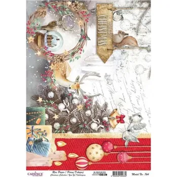Umělecký papír Rýžový papír A4 - 764 -Vánoce a zima - Cadence