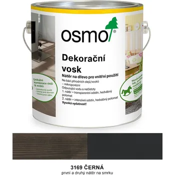 Olej na dřevo OSMO - dekorační vosk - intenzivní odstín, 3169-černá - 375 ml