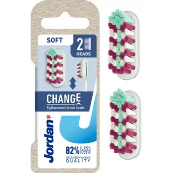 Elektrický zubní kartáček Náhradní Hlavice pro zubní kartáček Jordan Change s měkkými vlákny (2 ks)