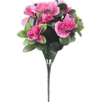 umělá květina Kytice azalek 30 cm tmavě fialová