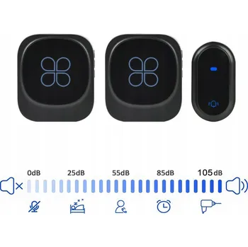 Domovní zvonek IP68 VODĚODOLNÝ BEZDRÁTOVÝ ZVONEK KE DVEŘÍM BEZBATERIOVÝ DOSAH 180m