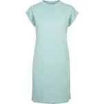 Build your Brand Tričkové šaty BY 101 se stojáčkem, krátký rukáv, dámské COT560101ahl15-blue mint 5XL Mintová