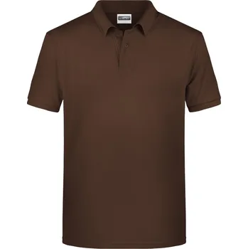 Pánské tričko James & Nicholson Polokošile JN 8010, bio bavlna, krátký rukáv, pánská COT02801014505-brown 2XL Hnědá