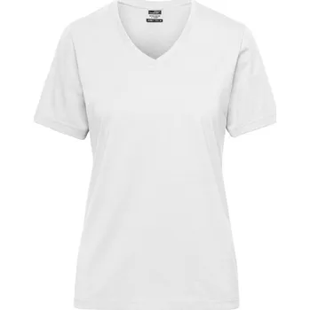 pracovní tričko James & Nicholson Tričko JN 1807 Solid z bio bavlny, krátký rukáv, dámské COT02180700114-white Bílá 4XL