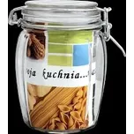 Dóza 0,8 l s pákovým uzávěrem sklo