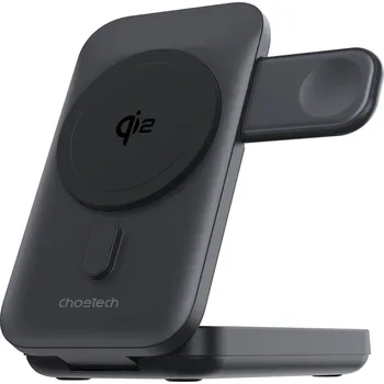 Powerbanka Powerbanka ChoeTech Qi2 Certified 3-in-1 magnetic charger holder with 10000mAh battery