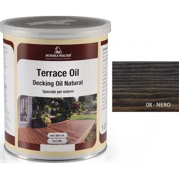 barva a nátěr na dřevo Borma wachs TERRACE OIL - TERASOVÝ OLEJ - barevný, 08-nero - 1l