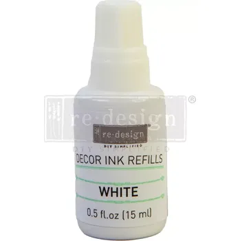 ReDesign with Prima -Décor Ink Pad - inkoust - náhradní náplň do aplikátoru - Bílý (White)
