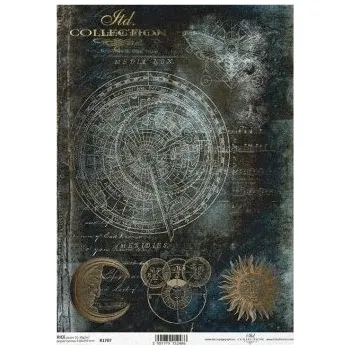 Umělecký papír Rýžový papír A4 - Hodiny - R1707