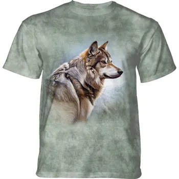 Pánské tričko Pánske batikované tričko The Mountain - King of the hill Wolf - zelená Velikost: XXXL