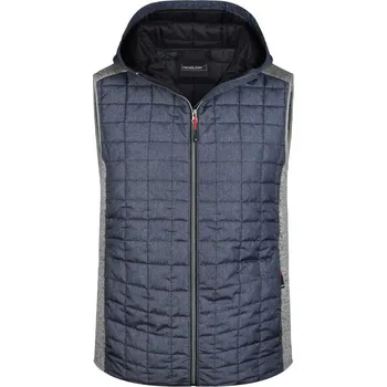 pracovní vesta James & Nicholson Vesta JN 768, pletená, hybridní, pánská COT020768s6703-light melan L Melír šedá světlá/melír antracit