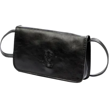 Kabelka Pevná malá kožená crossbody kabelka Florence 107 černá