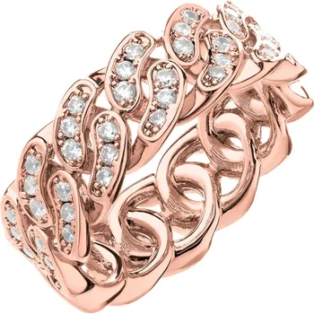 Prsten Pozlacený prsten z mosazi se zirkony - AR538-1116