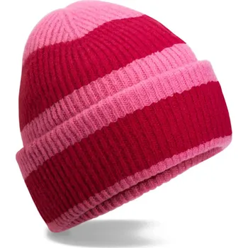 Pracovní přilba Beechfield Čepice Color Block B 391R, pletená COT53391Rak699-true pink/c UNI Růžová true/červená