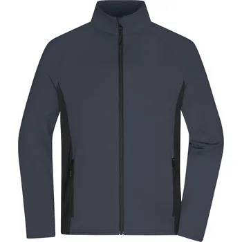 pracovní bunda James & Nicholson Bunda JN 1860, fleecová, pánská COT02186082800-carbon/blac XS Šedá/černá