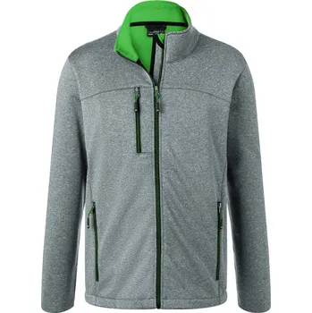 pracovní bunda James & Nicholson Bunda JN 1148, softshellová, melanžová, pánská COT021148v0201-dark melang S Melange tmavá/zelená