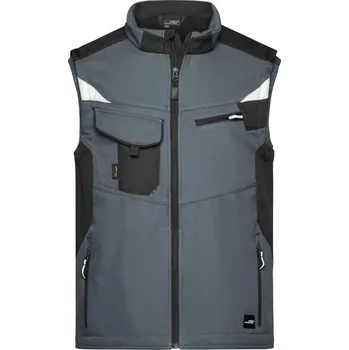 pracovní vesta James & Nicholson Vesta JN 845 Strong COT02084582816-carbon/blac Šedá/černá 6XL