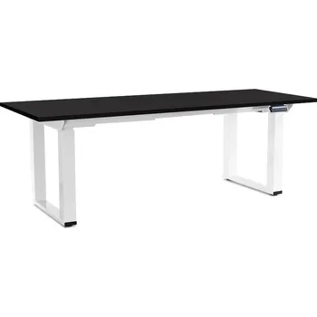 Psací stůl Výškově nastavitelný stůl OfficeTech Strong 200 x 80 cm, bílá podnož, černá