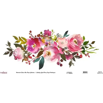 Umělecký papír Rýžový papír Cadence (WFCR 028) v roli, 30x68 cm - Růžová kytice