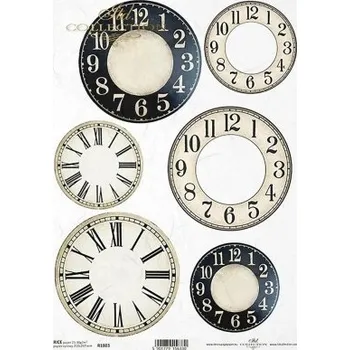 Umělecký papír Rýžový papír A4 - hodiny R1803