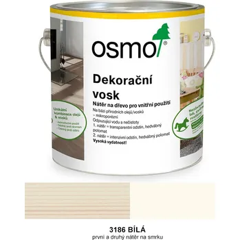 Olej na dřevo OSMO - dekorační vosk - intenzivní odstín, 3186-bílá - 375 ml