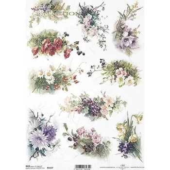 Umělecký papír Rýžový papír A4 - Květiny a rostliny (R1157)