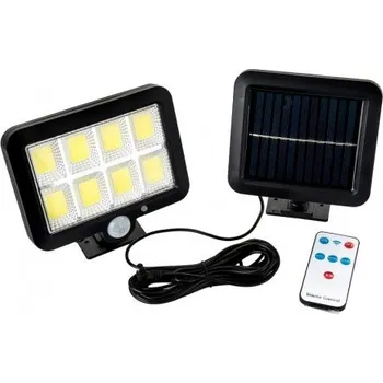 Venkovní osvětlení Solární zahradní pouliční lampa 130 Led s čidlem a dálkovým ovládáním MZR 63536