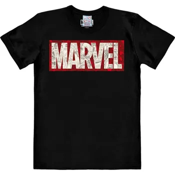 Pánské tričko Marvel: Comic Block Logo (L) černá bavlna