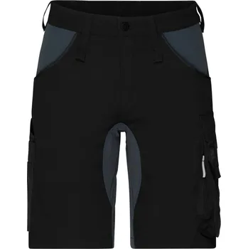 montérky James & Nicholson Kraťasy JN 1811 Slim Line, elastické COT021811809n5-black/carbo 50 Černá/carbon