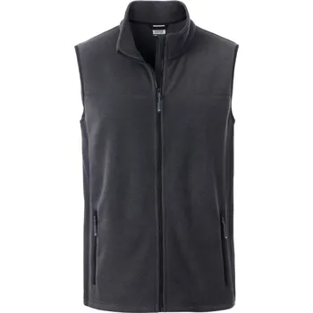 pracovní vesta James & Nicholson Vesta JN 856 Strong, fleecová, pánská COT02085682816-carbon/blac Šedá/černá 6XL