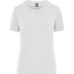 James & Nicholson Tričko JN 1801 Solid, elastické, z bio bavlny, krátký rukáv, dámské COT02180100100-white Bílá XS