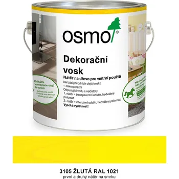 Olej na dřevo OSMO - dekorační vosk - intenzivní odstín, 3105-žlutá - 125 ml