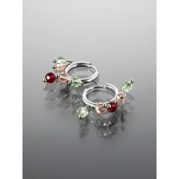 Náušnice Prosperk Náušnice ocelové kroužky s korálky S1774