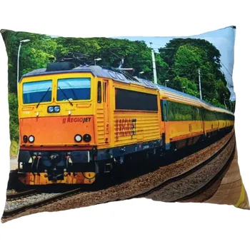 Dekorativní polštářek Polštářek s vlakem lokomotivou REGIOJET 118 (polštář lokomotiva , železnice)