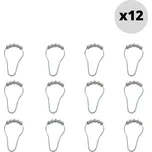 Spirella sada 12 ks kroužků na sprchové závěsy ANELLO, chromovaný kov, 3,5 x 6 cm