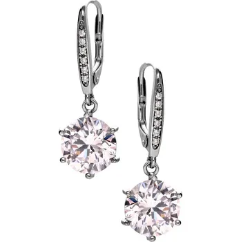 Náušnice Zlaton Náušnice bílé zlato visací se zirkony výška 2.8cm 000160711242