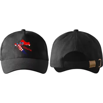 Kšiltovka kšiltovka s vlajkou CHORVATSKA černá (pánská kšiltovka vlajka a znakem CHORVATSKO CROATIA)