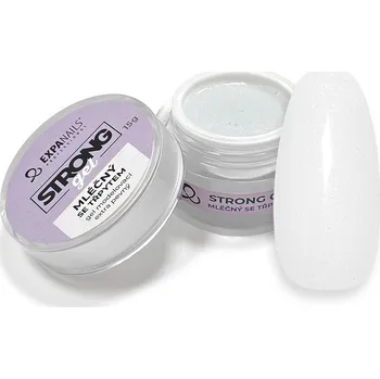Umělé nehty UV/LED Gel modelovací Strong - Mléčný se třp.15 g