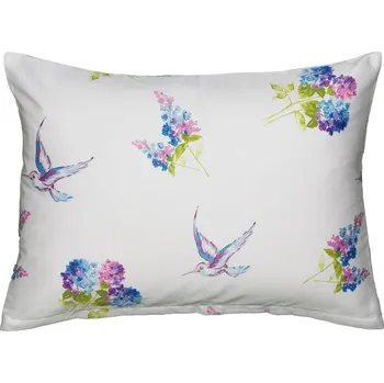 Polštář SCANquilt povlak SATÉN PLUS spring bílomodrofialová 50 x 70 cm