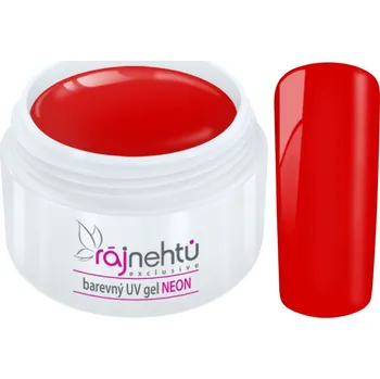 Umělé nehty Ráj nehtů Barevný UV gel NEON - Red - Červený 5ml