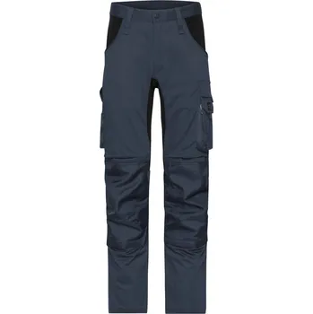 montérky James & Nicholson Kalhoty JN 1812 Slim Line do pasu, strečové COT02112M828n1-carbon/blac 46 Šedá/černá