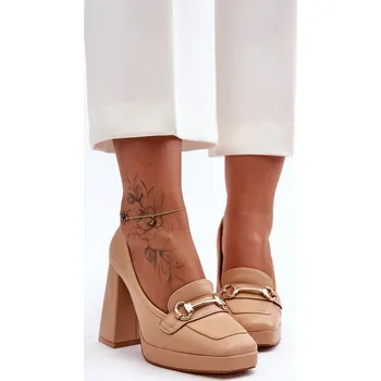 Dámské lodičky Módní Kožené Sandály Rouse Barva: Béžová, Velikost: 40