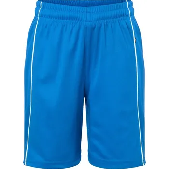Chlapecké kalhoty James & Nicholson Kraťasy Basic JN 387K, týmové, dětské COT02387K88803-royal/white L Modrá/bílá