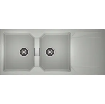 Granitový dřez Dvoukomorový granitový dřez ZEUS šedý