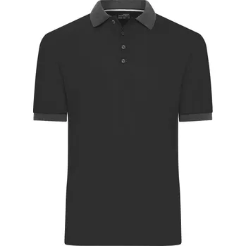 Pánské tričko James & Nicholson Polokošile JN 1304, kontrastní, krátký rukáv, pánská COT021304s5403-black/anthr L Černá/melír antracitová