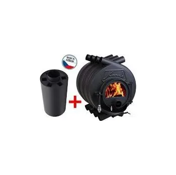 Krbová kamna Kamna Kanuk 0 (6 kW) + Teplovzdušný výměník 120 mm / 540 mm + nářadí Kanuk zdarma