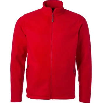 pracovní mikina James & Nicholson Mikina JN 782 na zip, mikrofleecová, pánská COT02078200413-red 3XL Červená